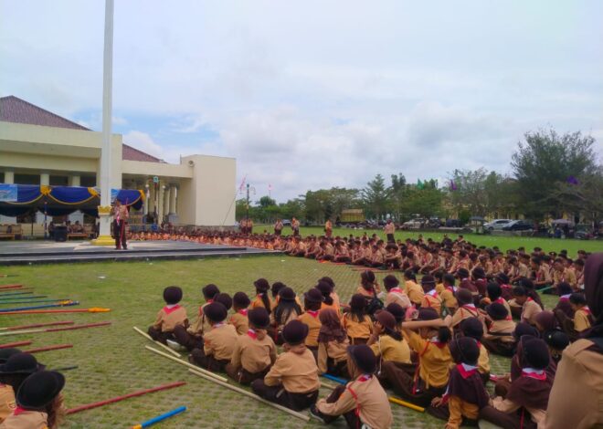 Anggota Pramuka MTs Negeri 1 OI Ikuti Latgab Pramuka Kwarcab Ogan Ilir
