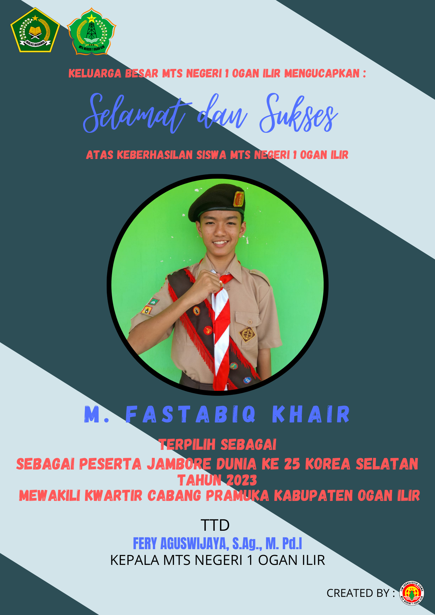 Membanggakan Siswa MTsN 1 OI Terpilih Jadi Peserta Jambore Dunia ke Korea Selatan