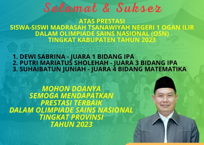 3 Orang Siswi MTSN 1 OI, Sabet Juara OSN-K
