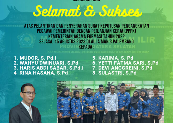 SELAMAT ATAS PELANTIKAN DAN PENYERAHAN SK PPPK KEMENTERIAN AGAMA FORMASI TAHUN 2022