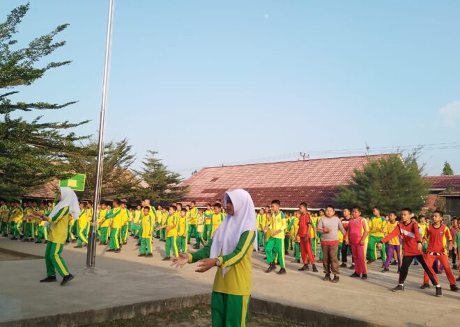 MTsN 1 OI Rutin Gelar Senam Upaya Jaga Kesehatan Pada Musim Kemarau dan Berdebu